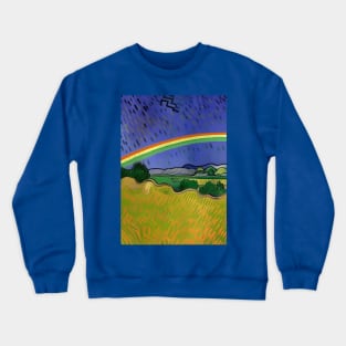 VAN GOGH STYLE RAINBOW ON A RAINY DAY Crewneck Sweatshirt